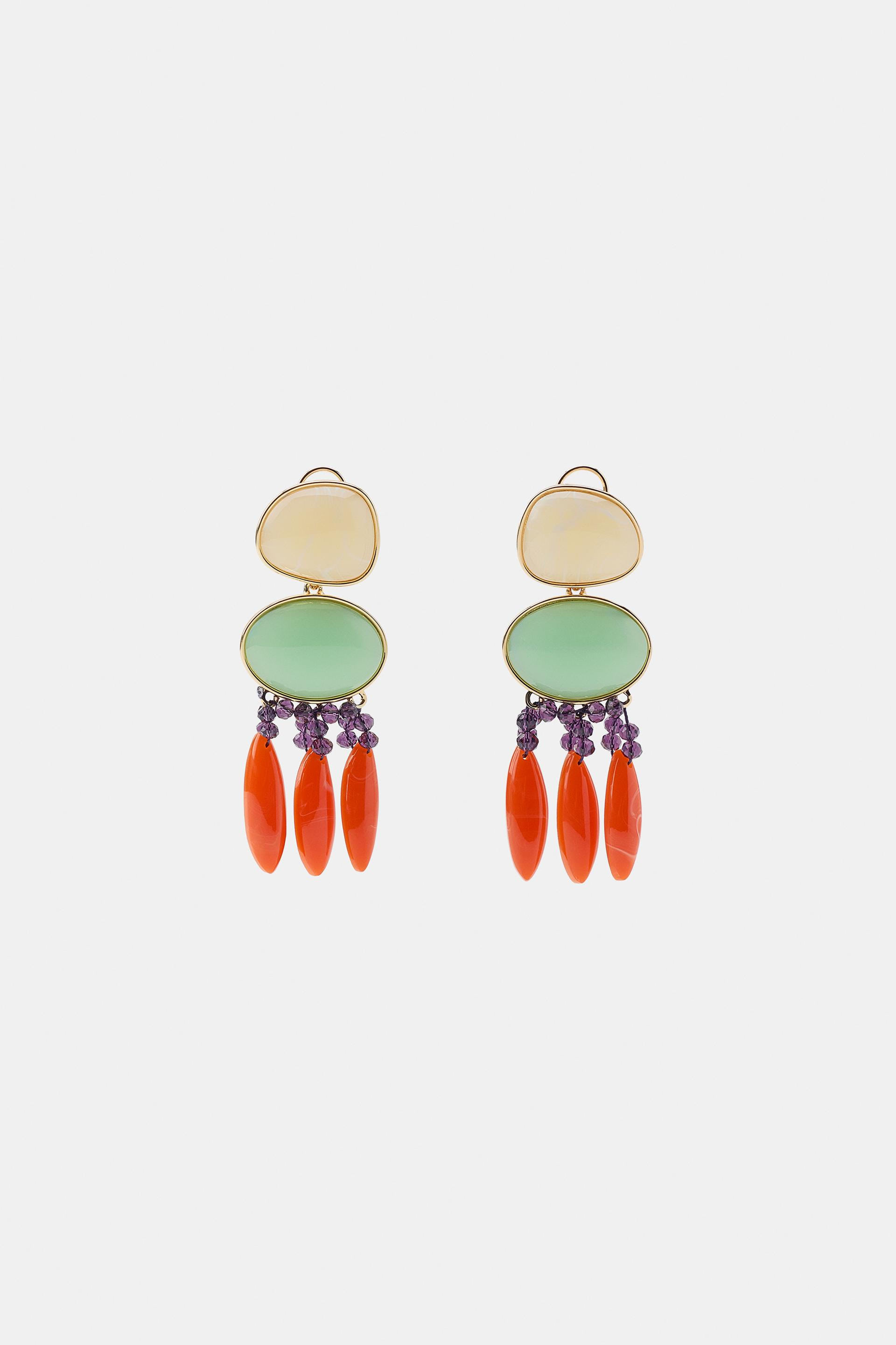 Double Resin Bead Earrings - Image 3